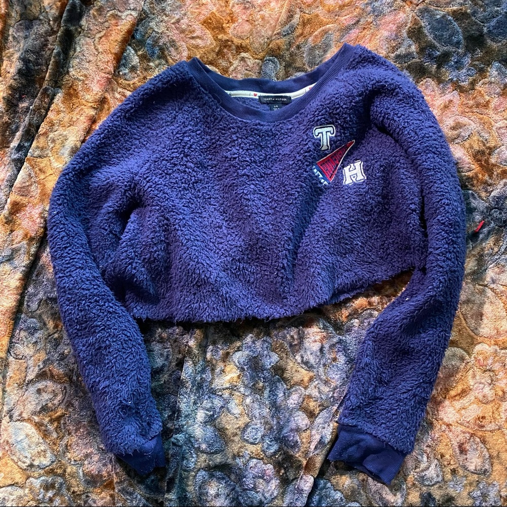 TOMMY HILFIGER Cropped Plush Pullover